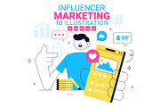 10 Influencer Marketing Illustration, a Person Illustration by denayunebgt (Thumbnail 1 of 4)