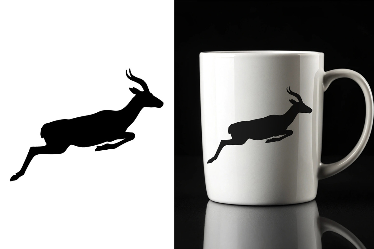 Gazelle Silhouette Collection Set De, an Animal Illustration by Unique Design Team