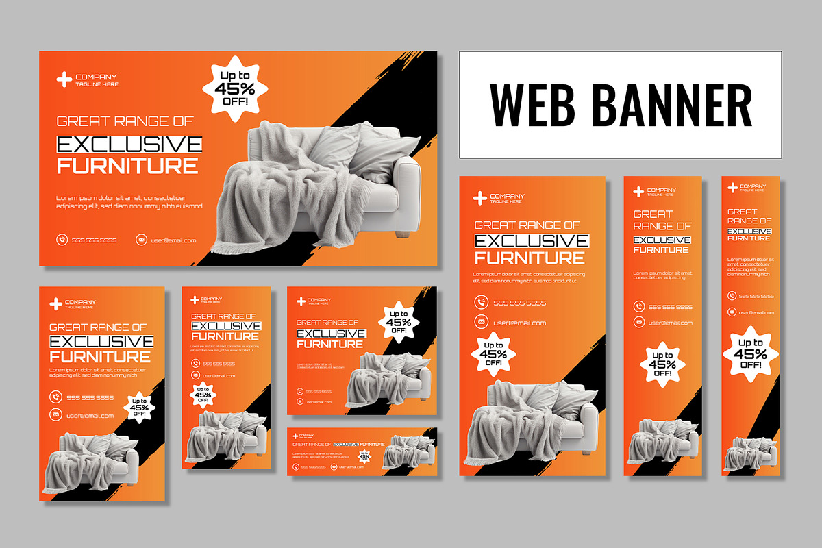 Furniture Web Banner Set Design, an UI Kit Template by CreativeShaper (Photo 1 of 4)