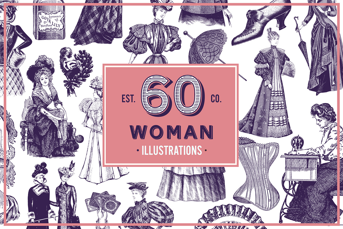 Woman Vintage Vector Illustration, an Education Illustration by hypegraphic (Photo 1 of 5)