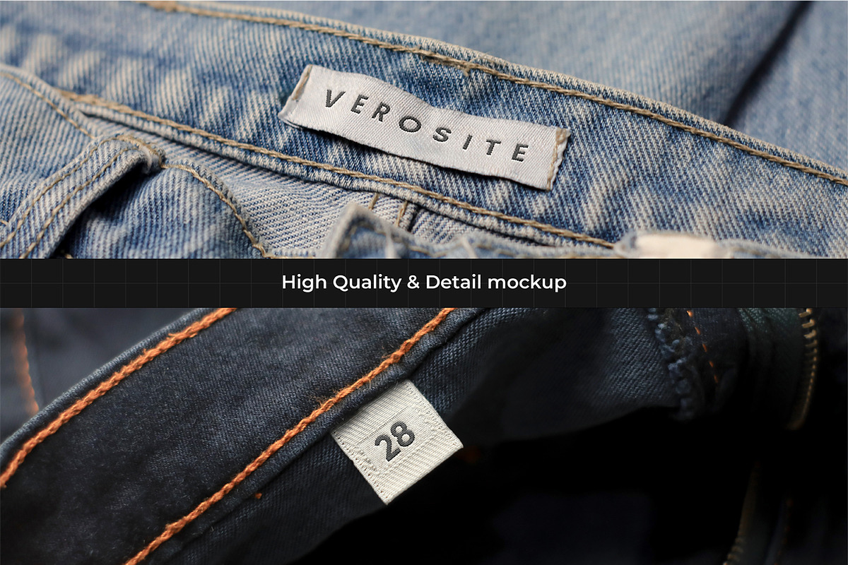 7 Apparel Jeans Labels Logo Mockup, a Bottom Mockup by Assyat (Photo 3 of 16)
