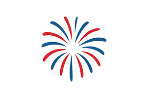 Vibrant red and blue firework. Burst, an Object Illustration by GraphiShop