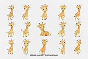 15 Bundle Watercolor Giraffe Yellow, an Animal Illustration by Morspective (Thumbnail 8 of 8)