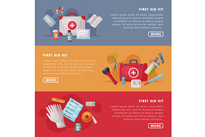 First Aid Kit Landing Page, an Object Illustration by TopVectors