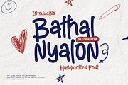 Bathal Nyalon - Handwritten Font, a Handwritten Font by trabaskriya (Thumbnail 1 of 9)
