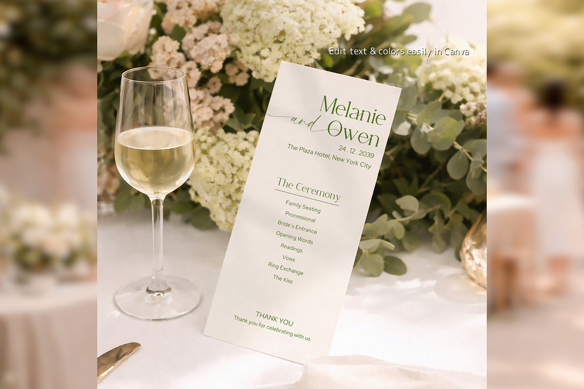 Elegant Wedding Program Canva bd005, a Card Template by TyphoonStudio (Photo 6 of 10)
