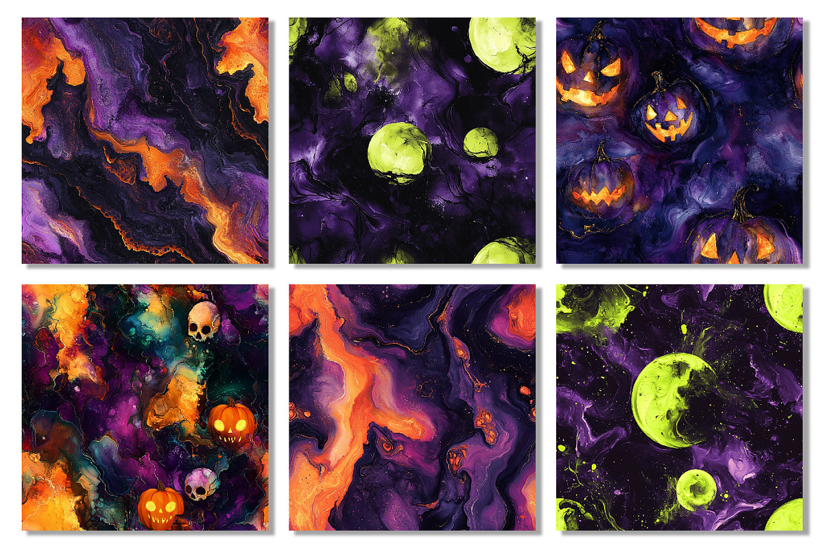 Spooky Halloween Ink Digital Paper, a Texture Graphic by Dream Creation (Photo 5 of 7)
