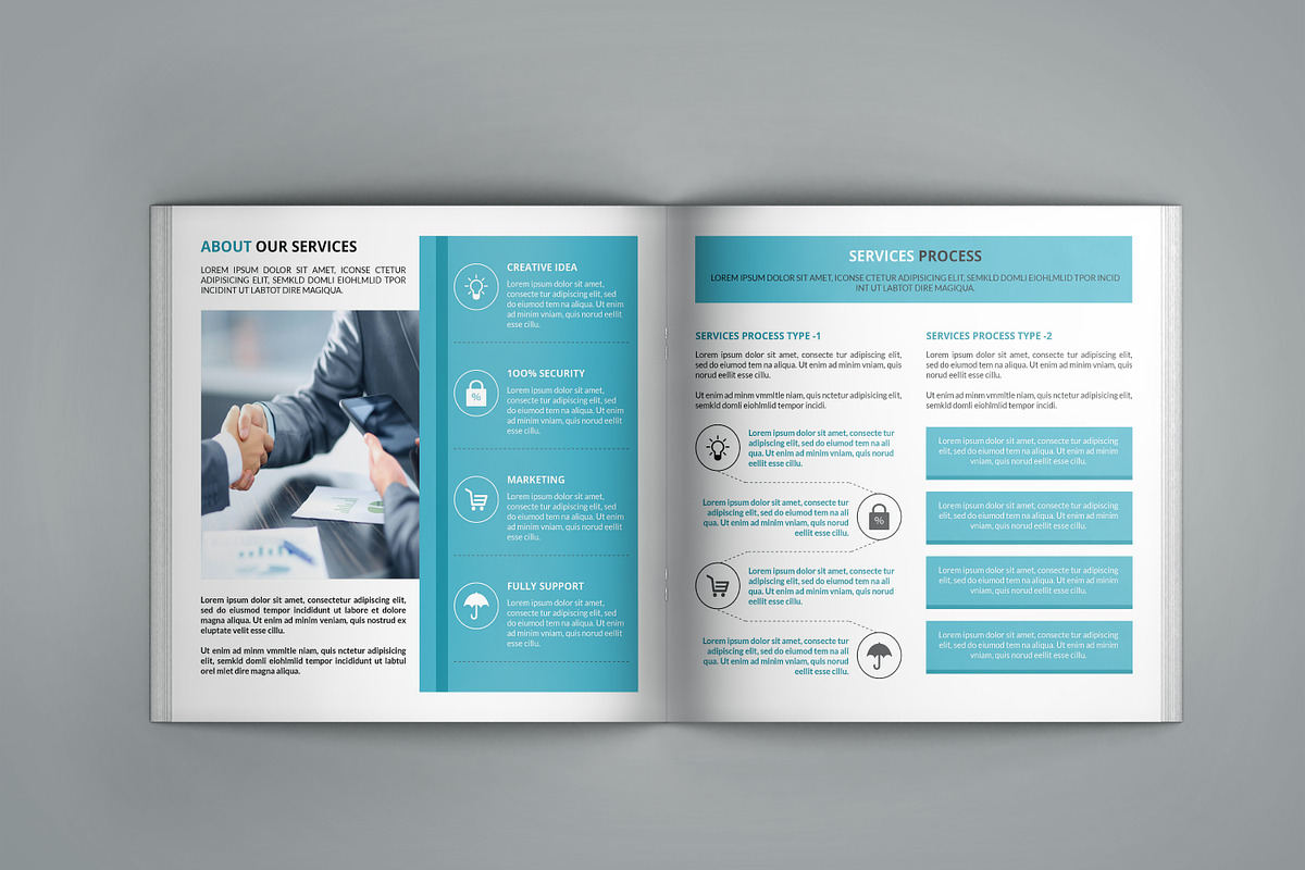 Business Square Bifold Brochure, a Brochure Template by Template Shop (Photo 4 of 7)