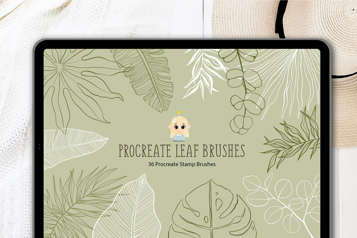 36 Leaf Procreate Stamp Brush, a Brush Add-On by Natalya_Mona_Art (Photo 1 of 9)