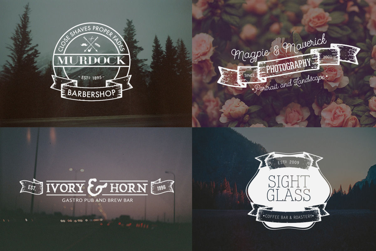 Hand Drawn Hipster Banner Pack, an Illustration by cloverandcrow (Photo 2 of 3)