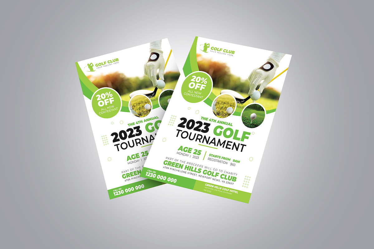 Golf Tournament Flyer Template, a Flyer Template by Designscozy (Photo 4 of 5)