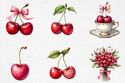 Coquette Cherry Sublimation Clipart, an Illustration by CrexoraLab (Thumbnail 2 of 5)