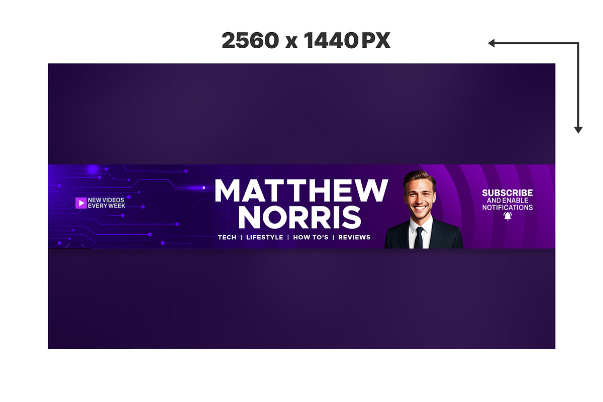 Technology tech cyber youtube banner, a Social Media Template by Vaughn Studios (Photo 2 of 5)