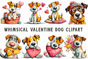Whimsical Valentine Dog Clipart, an Illustration by Libby Wishes (Thumbnail 2 of 6)