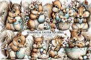 Whimsical Easter Squirrel Clipart, an Illustration by Canvas Craft (Thumbnail 1 of 6)