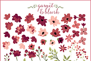 Blush & Burgundy Flowers & Greenery, an Illustration by Kelly Jane Creative (Thumbnail 3 of 3)