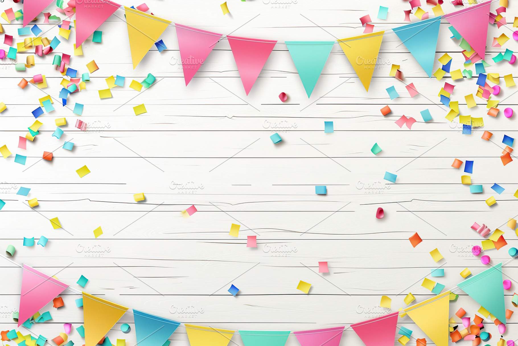 Illustration of decoration for birthday party with colorful pape, a Holiday Photo by AlyaAnd