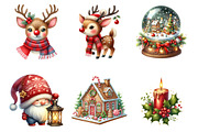 Watercolor Christmas Clipart, an Illustration by DreamArtGraphic (Thumbnail 2 of 5)