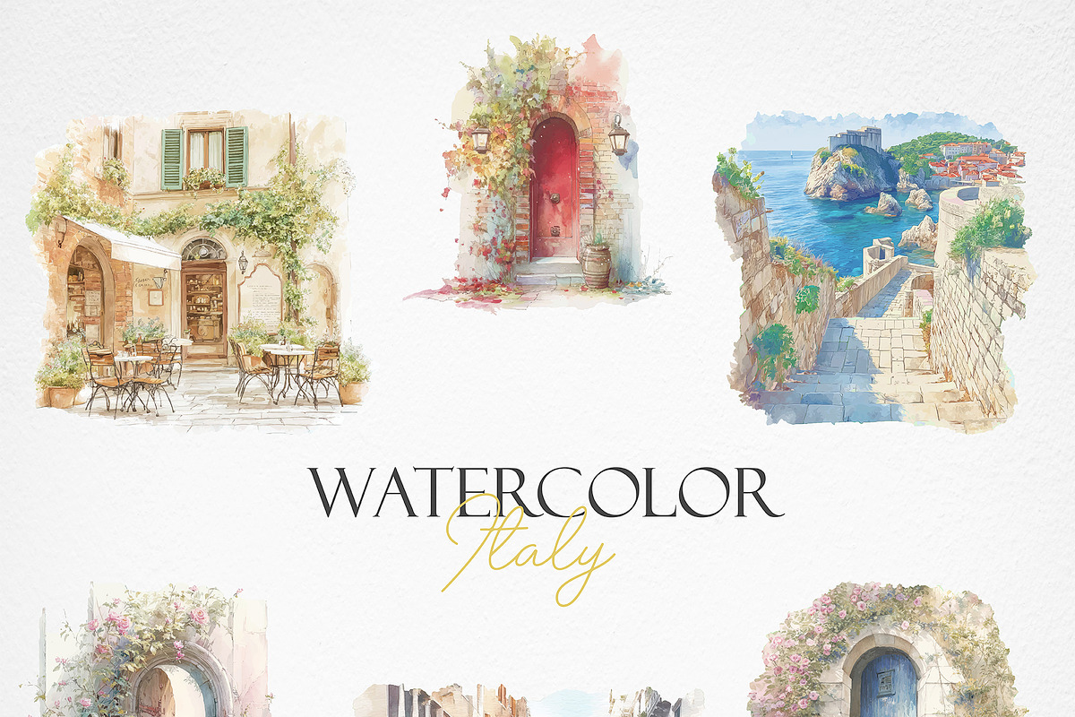 Secret Gardens & Streets of Italy, a Background Graphic by Deckar_art