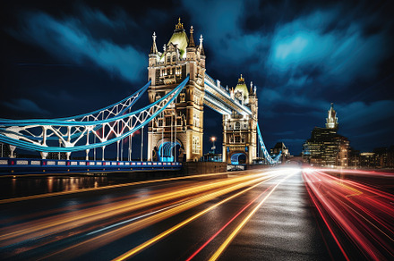 Tower Bridge in London at night, UK., a Photo by Iftikhar Alam
