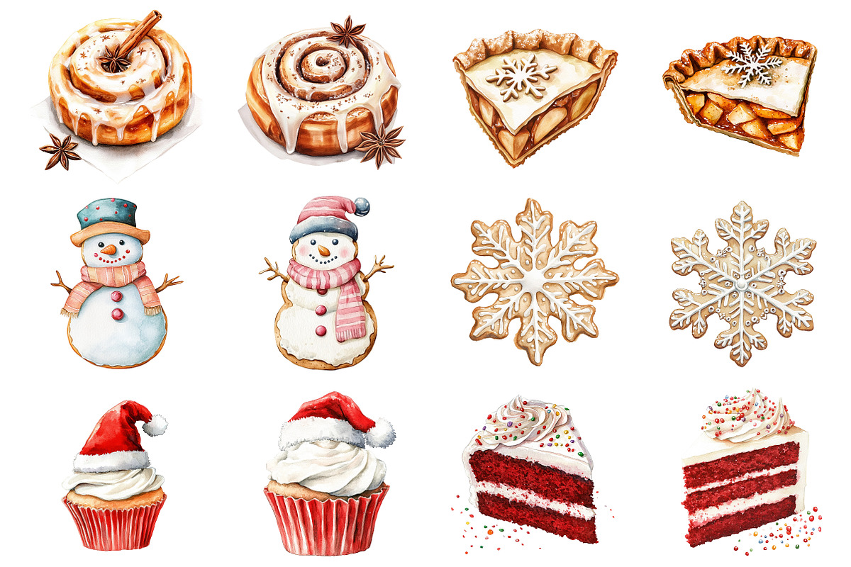 Christmas Desserts Clipart, an Illustration by Design Market (Photo 2 of 3)