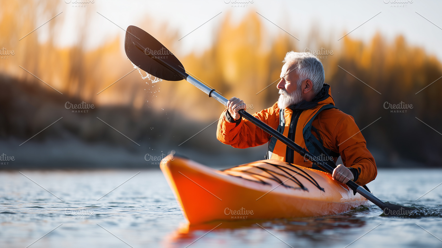 Active senior man with a gray beard, a Sports & Recreation Photo by MistyDay