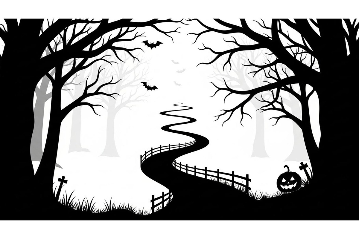 Dark Halloween Forest Design, a Graphic by BIPLOB EXPERT (Photo 4 of 13)