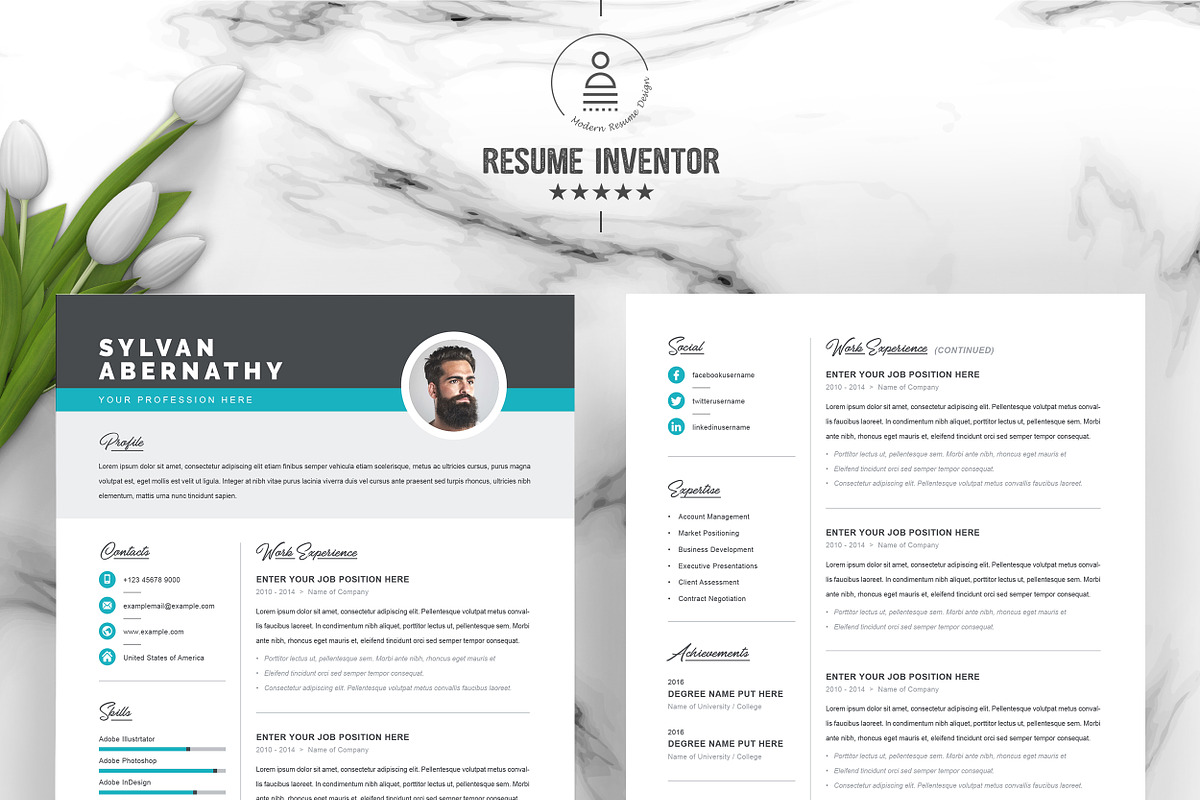 Clean CV / Word Resume Template, a Resume Template by ResumeInventor