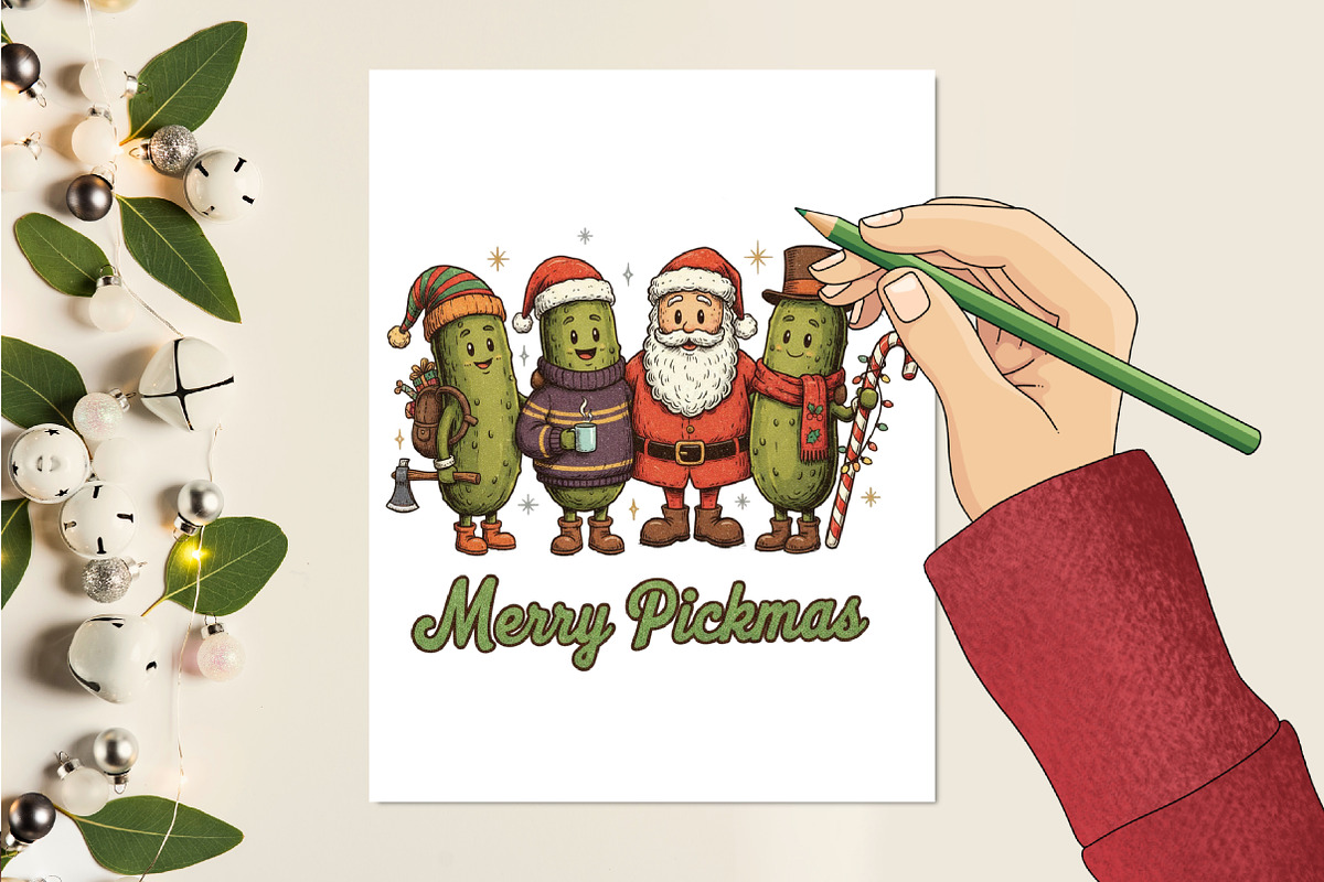 Funny Pickle Christmas PNG, an Illustration by designcity5 (Photo 7 of 8)