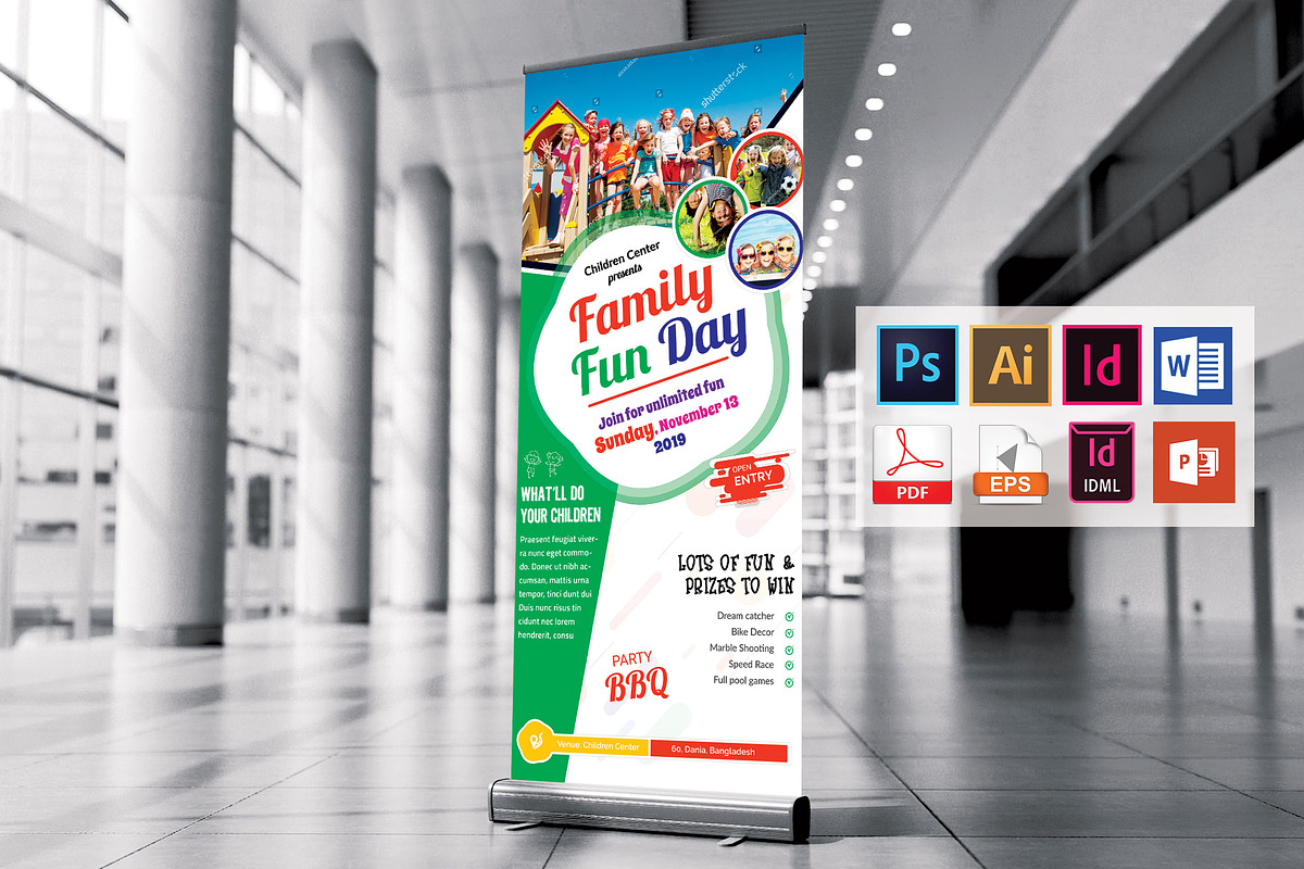 Family Fun Day Rollup Banner V-03, a Flyer Template by Imagine Design ...