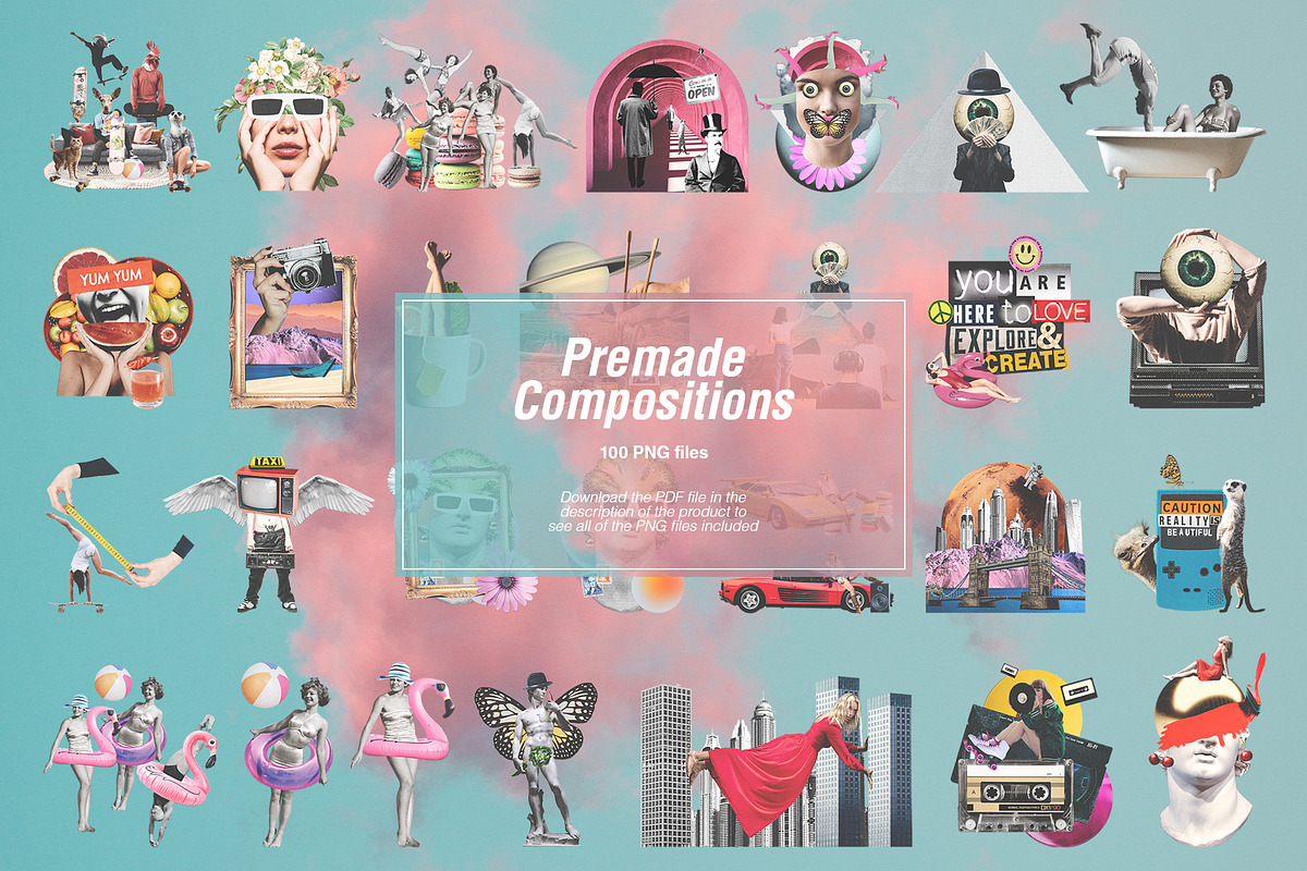 Collage Creator - 1400+ Cutouts, an Object Graphic by Graphicdome (Photo 40 of 47)