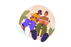 Roller coaster seat with people, a Sport Illustration by Elegant Solution