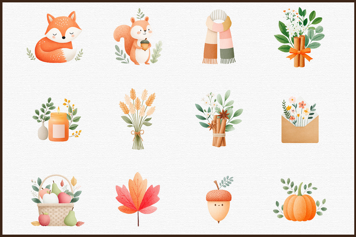 Autumn Watercolor Clipart Set, an Illustration by Sublimation Artist (Photo 3 of 6)