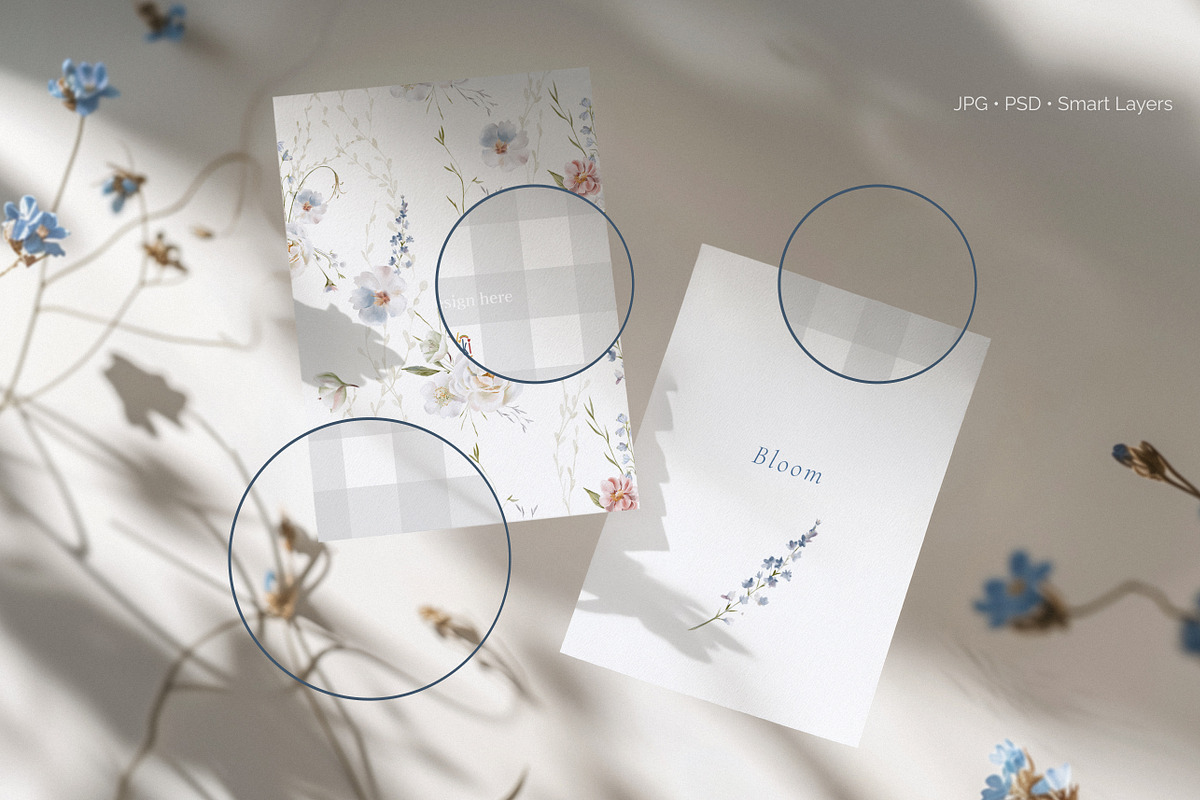 Blue Bloom Paper Mockup Collection, a Product Mockup by NikiArts (Photo 11 of 13)