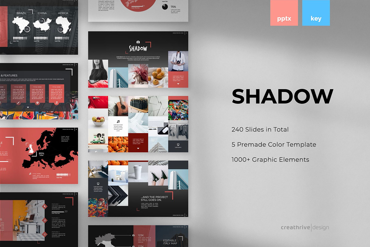 Shadow PowerPoint Template, a Presentation Template by Creathrive Design (Photo 1 of 5)
