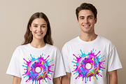 Kawaii Rainbow Donut Splash, a Shirt Mockup by Vector Stall (Thumbnail 4 of 15)