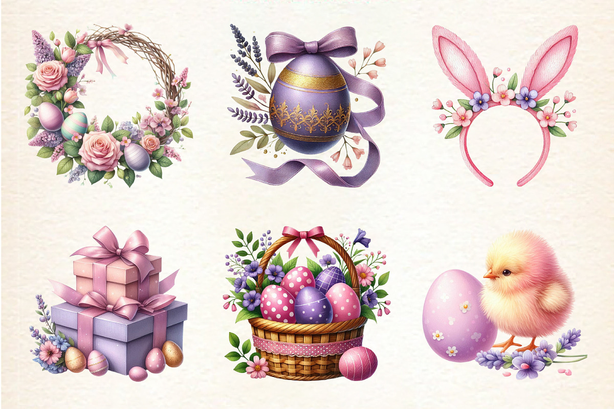 Pink and Purple Easter Sublimation, an Illustration by DreamArtGraphic (Photo 2 of 5)
