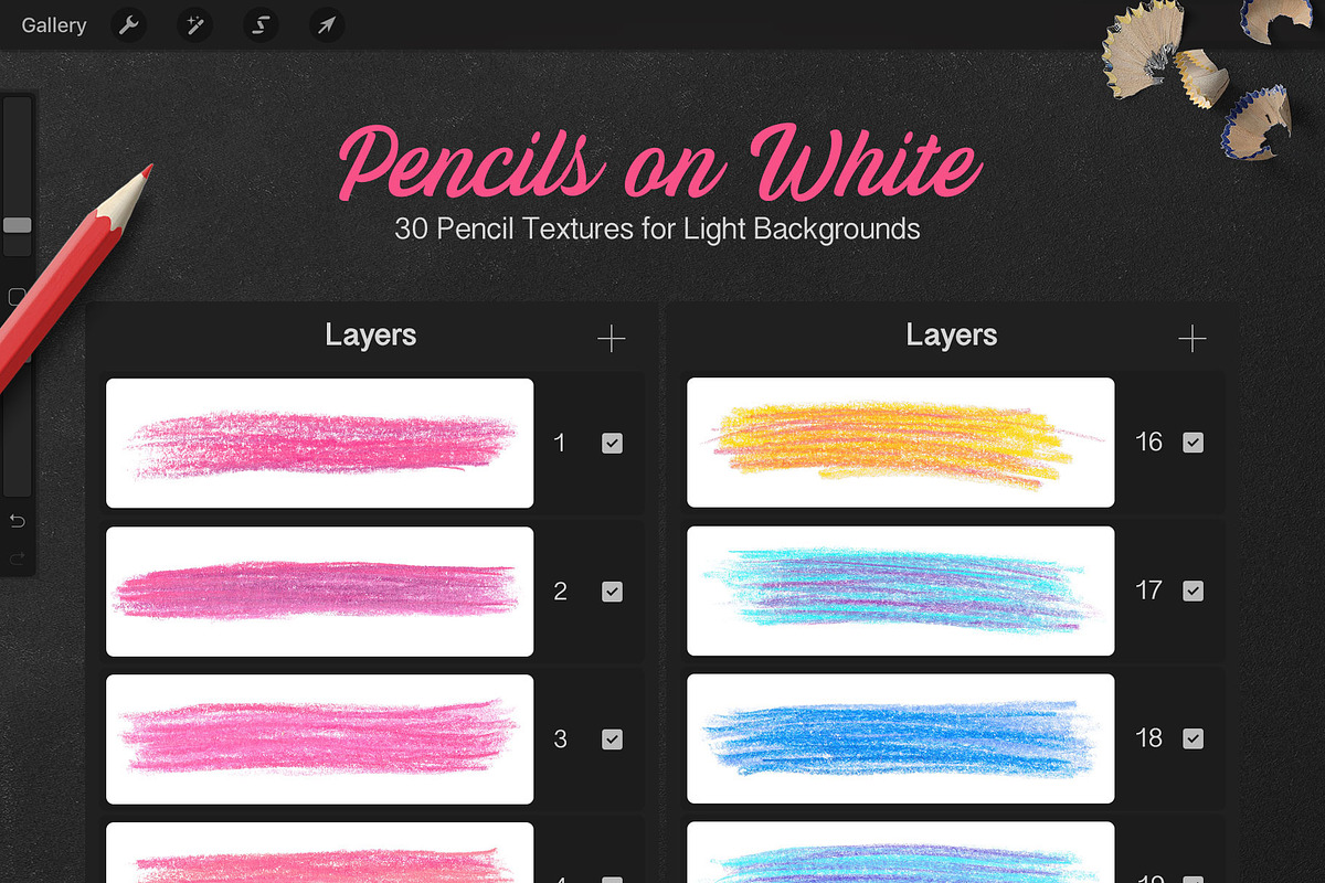 Pencils and Paint for Procreate, a Texture Graphic by iPad Calligraphy (Photo 7 of 9)
