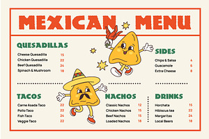 Mexican food menu template, a Food Illustration by YummyBuum