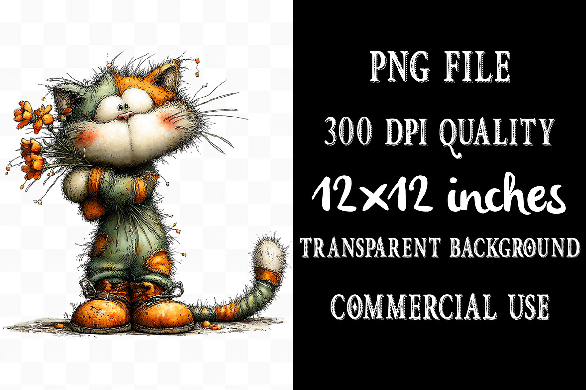 Whimsical Valentine Cat Clipart, an Illustration by Designking (Photo 4 of 5)