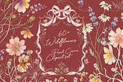 Peach Cosmos Wildflower Clipart Set, an Object Graphic by Digital Museum (Thumbnail 1 of 8)