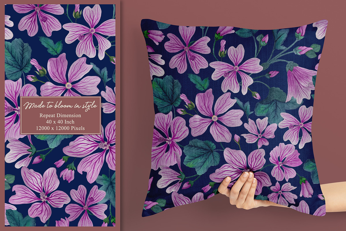 Vintage Mallow Prints & Patterns, a Pattern Graphic by GND ART STUDIO (Photo 4 of 8)