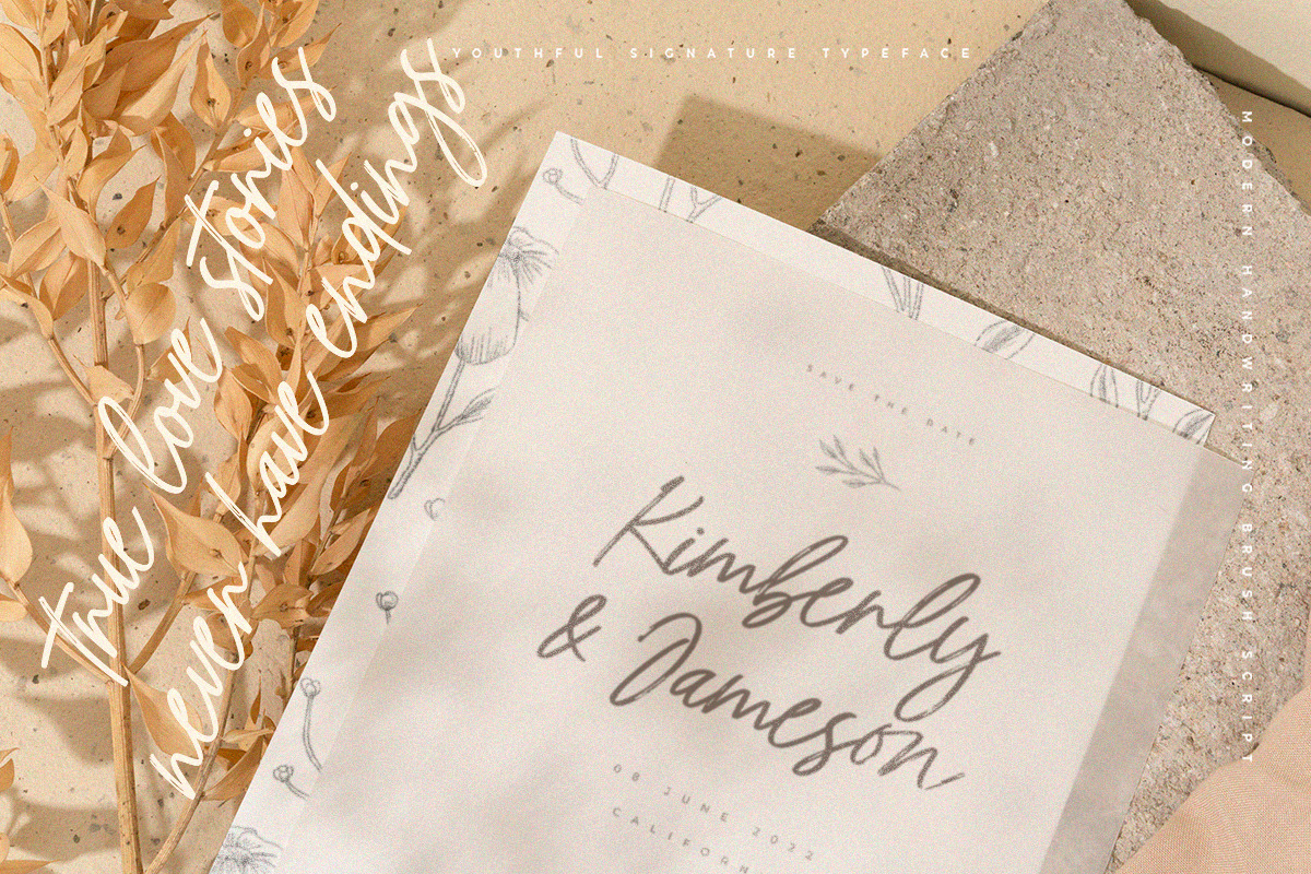 Youthful | Signature Script Font, a Script Font by Pentagonistudio (Photo 9 of 11)