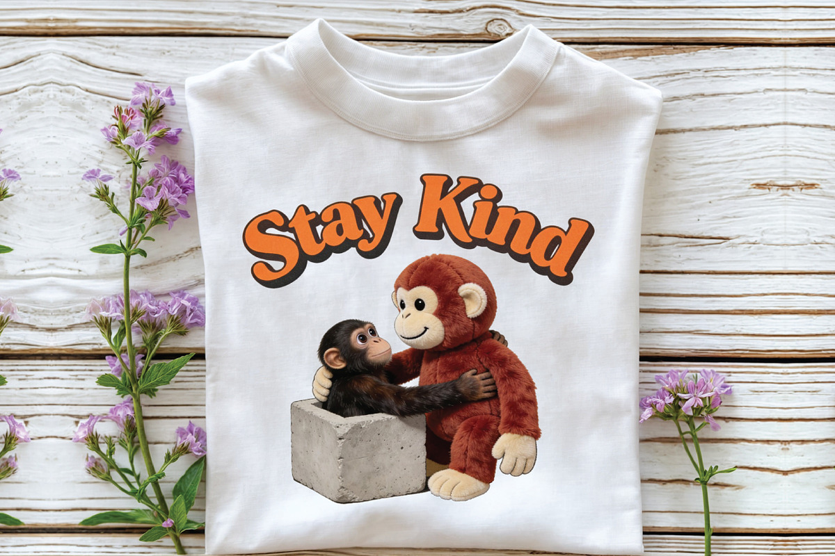 Stay Kind Baby Monkey Punch PNG, an Illustration by CraftArtStudio (Photo 2 of 4)