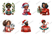 Christmas African American Clipart, an Illustration by designcity5 (Thumbnail 2 of 5)