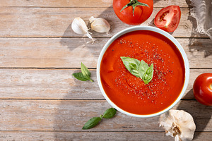 Homemade Tomato Soup with Basil, a Food & Drink Photo by etorres69