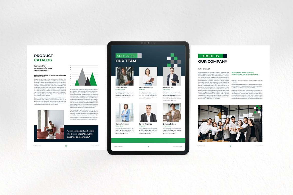 Green Corporate Ebook Template, a Brochure Template by UICreative (Photo 4 of 4)