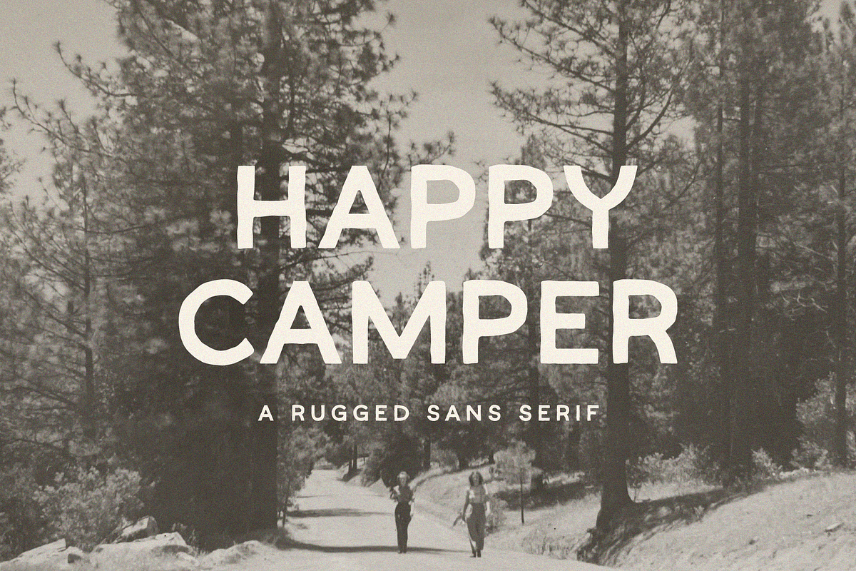 Happy Camper, a Sans Serif Font by Bruised Goods (Photo 1 of 4)