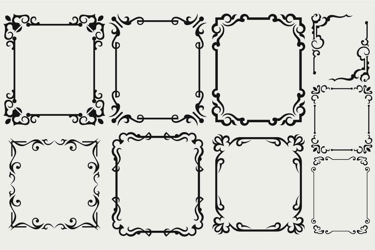 Vintage frames 4, a Pattern Graphic by LineworkStock