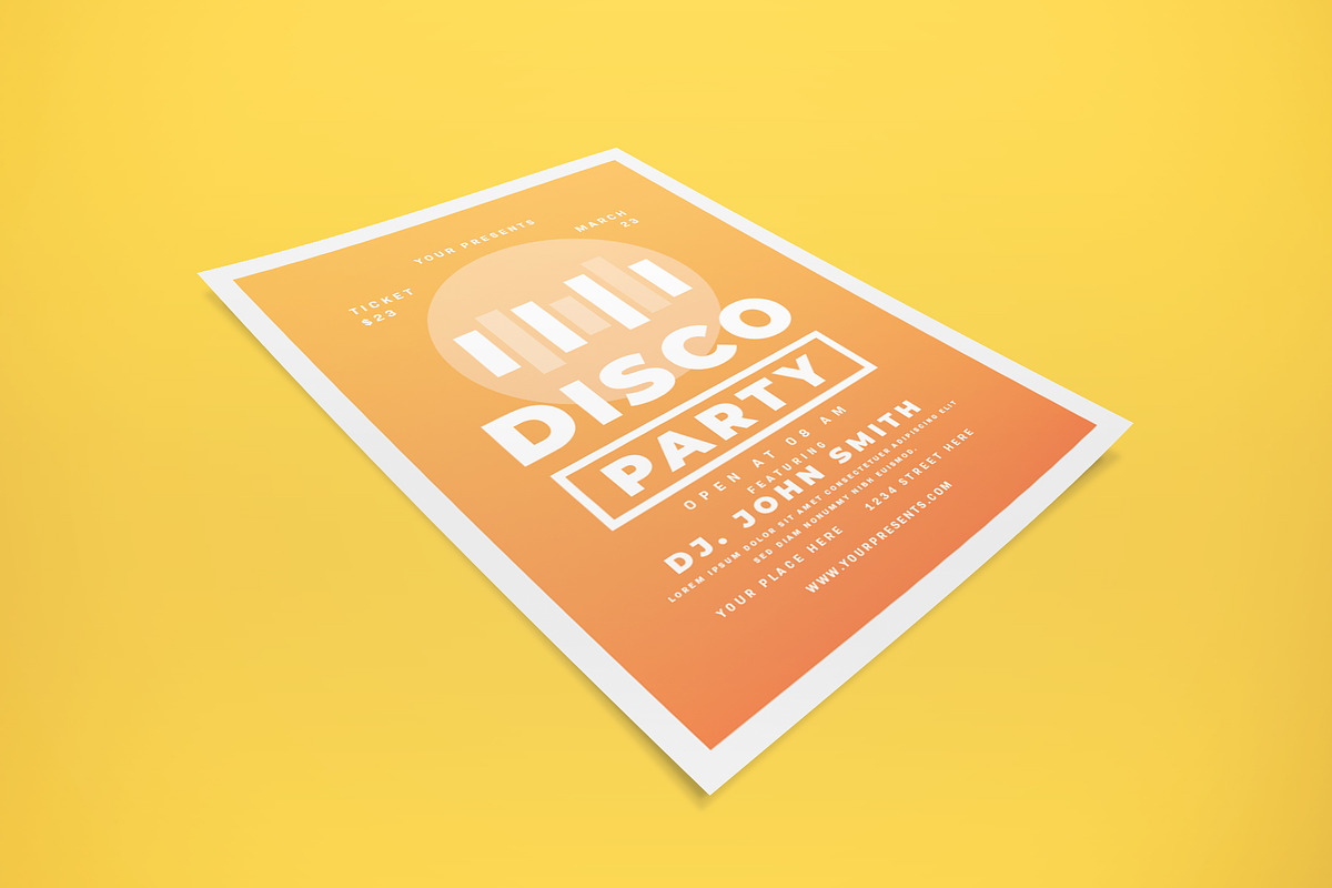 Disco Party Flyer, a Flyer Template by lilyshop (Photo 2 of 2)